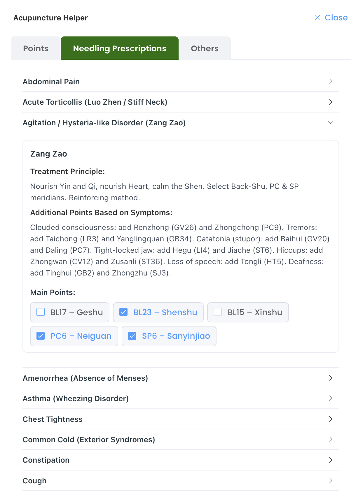 Needling prescription helper